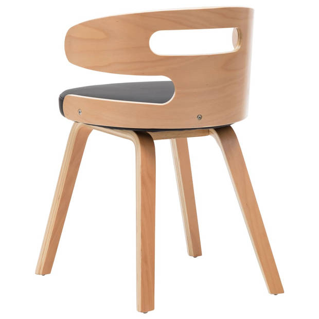 vidaXL Eetkamerstoelen 4 st gebogen hout en kunstleer zwart