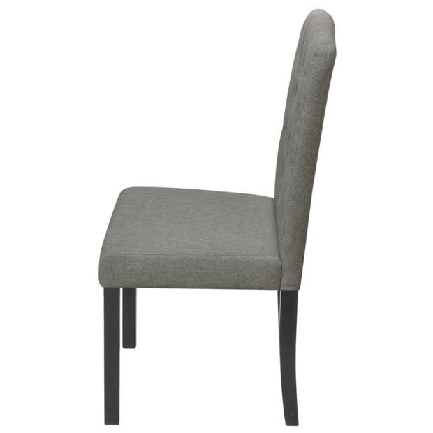 vidaXL Eetkamerstoelen 6 st stof grijs