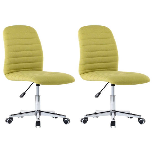 vidaXL Eetkamerstoelen 2 st stof groen