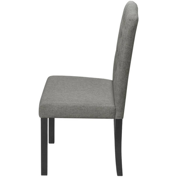 vidaXL Eetkamerstoelen 4 st stof grijs