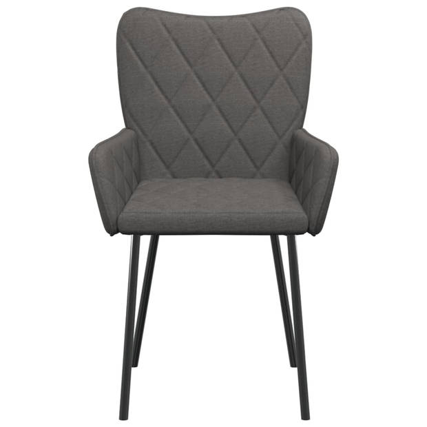 vidaXL Eetkamerstoelen 2 st stof donkergrijs