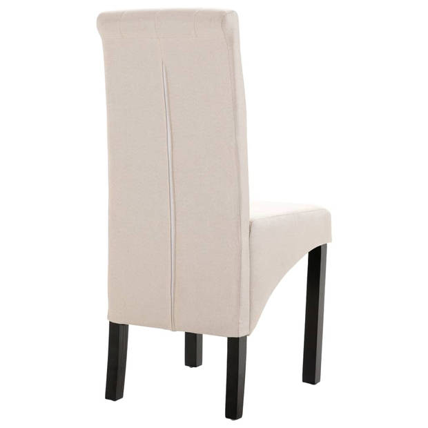 vidaXL Eetkamerstoelen 4 st stof crèmekleurig