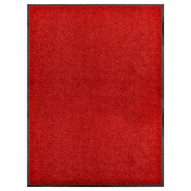 vidaXL Deurmat wasbaar 90x120 cm rood