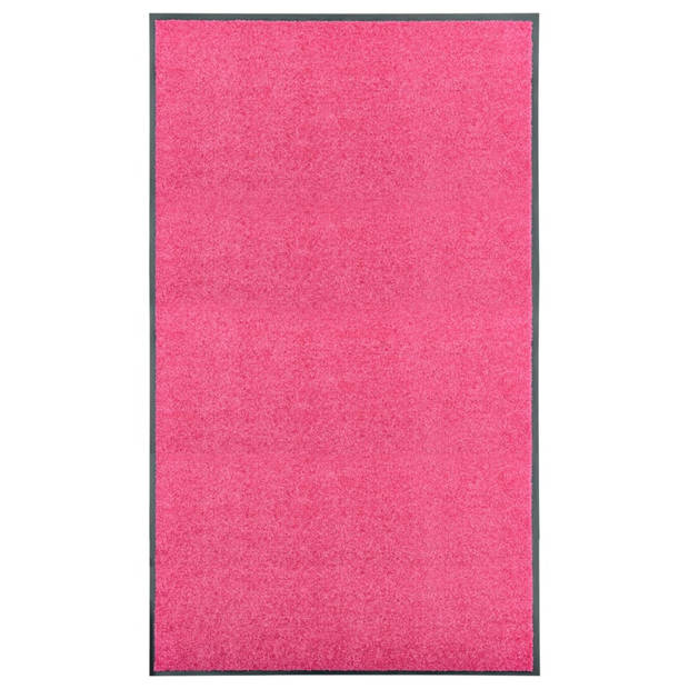 vidaXL Deurmat wasbaar 90x150 cm roze