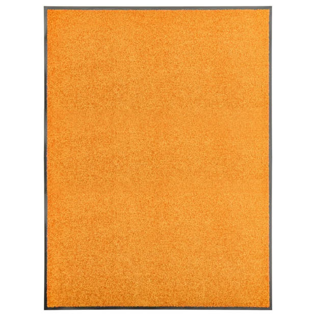 vidaXL Deurmat wasbaar 90x120 cm oranje