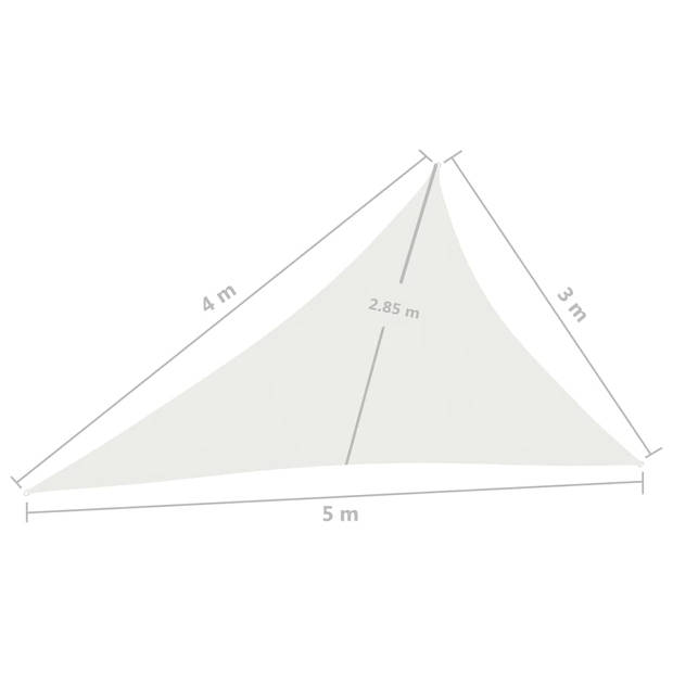 vidaXL Zonnezeil 160 g/m² 3x4x5 m HDPE wit