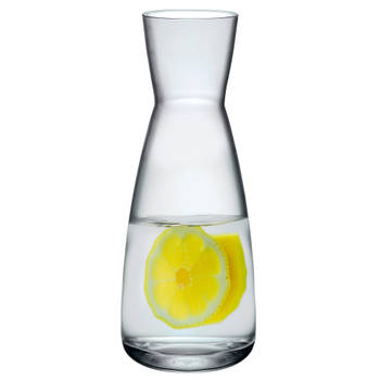 Bormioli Rocco Drank/water karaf of kleine vaas - glas - transparant - D10 cm x H25 cm - 1000 ML - Karaffen