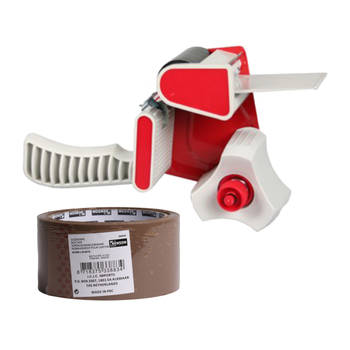 Benson Tape dispenser/houder - kunststof - incl. 2 rollen verpakkingstape - Tape (klussen)