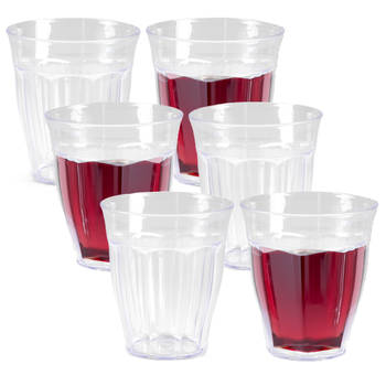 Plasticforte onbreekbare Picardi drinkglazen - 20x stuks - kunststof - transparant - 250 ml - Drinkglazen