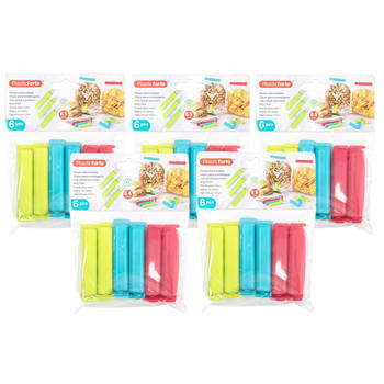 Plasticforte 30x afsluitclips / vershoudclips - 6 cm - keuken/voedsel zakjes afsluiten - Vershoudknijpers