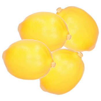 Esschert Design kunstfruit decofruit - 4x - citroen/citroenen - ongeveer 6 cm - geel - Kunstbloemen