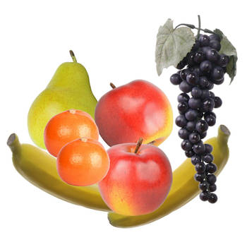 Kunstfruit decoratie fruit - set van 8x stuks - 6 tot 28 cm - kleuren/soorten mix - Kunstbloemen