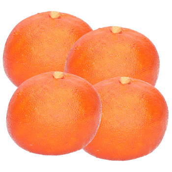 Esschert Design kunstfruit decofruit - 4x - mandarijn/mandarijnen - ongeveer 6 cm - oranje - Kunstbloemen