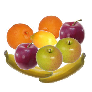 Kunstfruit decoratie fruit - set van 9x stuks - 6 tot 18 cm - kleuren/soorten mix - Kunstbloemen