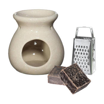 Ideas4seasons Amberblokjes/geurblokjes cadeauset - musk - inclusief geurbrander en mini rasp - Geurbranders