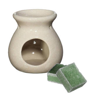 Ideas4seasons Amberblokjes/geurblokjes cadeauset - dennen geur - inclusief geurbrander - Geurbranders