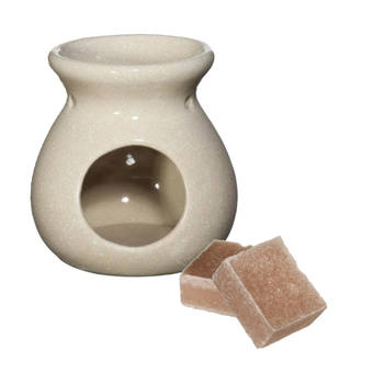 Ideas4seasons Amberblokjes/geurblokjes cadeauset - sandelhout geur - inclusief geurbrander - Geurbranders