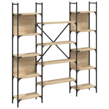 vidaXL Boekenkast 155,5x24x166,5 cm bewerkt hout sonoma eikenkleurig