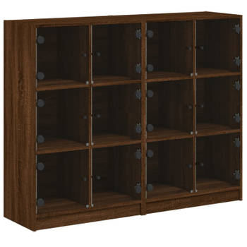 vidaXL Boekenkast met deuren 136x37x109 cm hout bruin eikenkleur