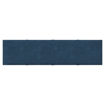 vidaXL Wandpanelen 12 st 1,08 m² 60x15 cm fluweel blauw