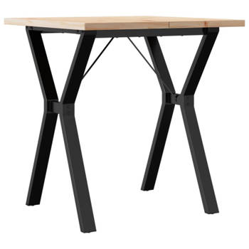 vidaXL Eettafel Y-frame 70x70x75,5 cm massief grenenhout en gietijzer