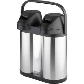 Michelino 54527 - Set Isoleerkan met pomp RVS - 2 isoleerkannen in 1 apparaat - Voor Thee en Koffie - 2 x 2L