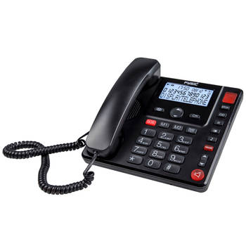 Vaste telefoon met display en grote toetsen voor senioren Fysic Zwart