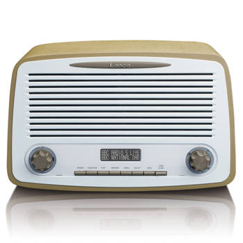 DAB+ FM Radio met Bluetooth®, AUX-ingang en alarm functie Lenco Wit-Taupe