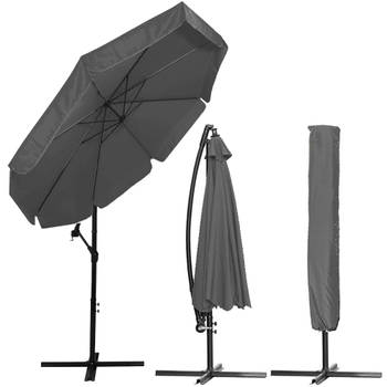 Springos Parasol Parasols Kantelbaar Met Ventilatie Donkergrijs Ø300 cm