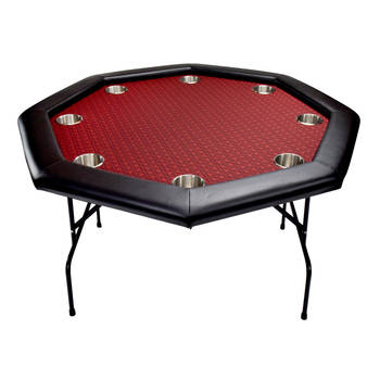 North Octagon Pokertafel Texas 8 Personen Rood