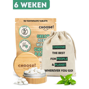 CHOOSE Starterskit - Tandpasta Tabletten met Bamboe Pot