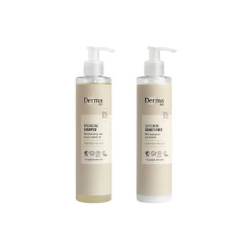 Derma Eco Shampoo - Conditioner - 250 ML - Parfumvrij - Vegan - Hydraterend - Glanzend haar