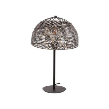 Monty tafellamp - Ø35 cm - zwart/bruin