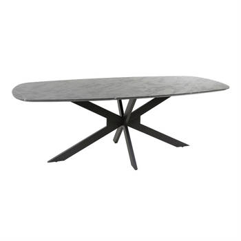 Marco eettafel 215 cm deens ovaal - zwart marmer look