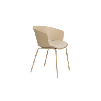 Housecraft Jessica Eetkamerstoelen armleuning Beige - Set van 4