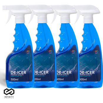 Infinity Goods 4-Pack Antivries Spray - Ruitenontdooier Voor Auto - Krachtige Ontdooispray - De-Icer - Winter - 4x 500ml