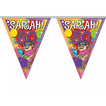 3x Sarah vlaggenlijn van plastic 10 meter - Vlaggenlijnen