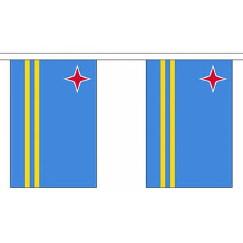 3x Polyester vlaggenlijn van Aruba 3 meter - Vlaggenlijnen