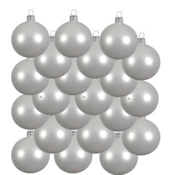 18x Glazen kerstballen mat winter wit 8 cm kerstboom versiering/decoratie - Kerstbal