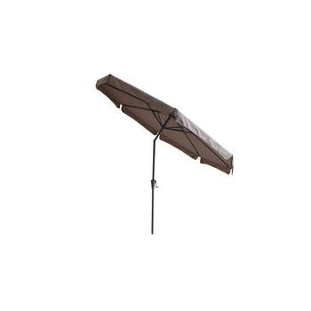 4gardenz® Parasol Rond 300 cm met Volant - Kantelbaar - Taupe