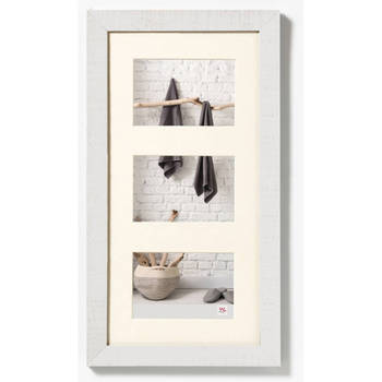 Walther Design - Home - Houten Fotolijst Drieluik - Fotomaat 18x13cm - Polar Wit