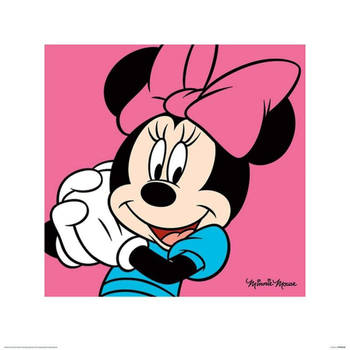 Kunstdruk Minnie Mouse Pink 40x40cm