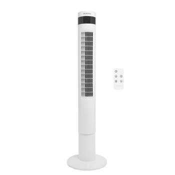 OCEANIC Kolomventilator - 50W - Hoogte 110 cm - Automatische oscillatie - afstandsbediening - Timer - Wit