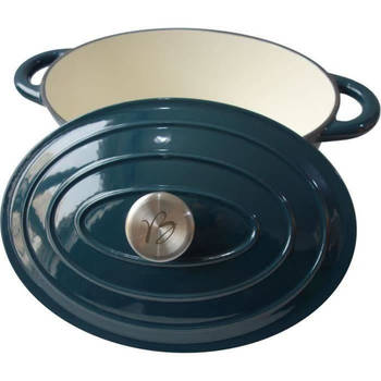 Baumalu braadpan 30 cm - Ovale vorm - Blauwgroen