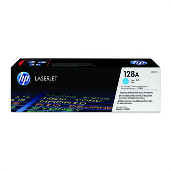 HP 128A (CE321A) cyaan tonercartridge voor HP Color LaserJet CP1525/CM1415MFP printers