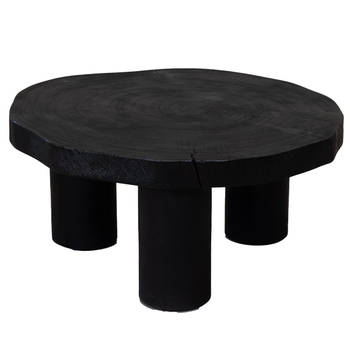 Giga Meubel - Salontafel Rond 75cm - Zwart Acaciahout - Driepoot - Enzo