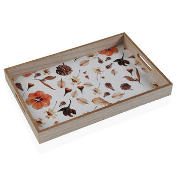 Dienblad Versa Blommor Hout MDF 30 x 5 x 45 cm