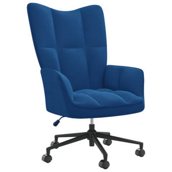 vidaXL Relaxstoel fluweel blauw