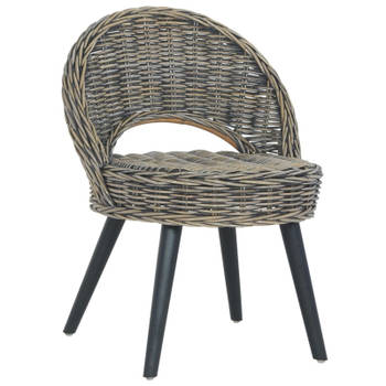 vidaXL Fauteuil kubu rattan zwart