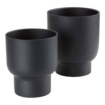 Fulda plantenpot - set van 2 stuks - zwart